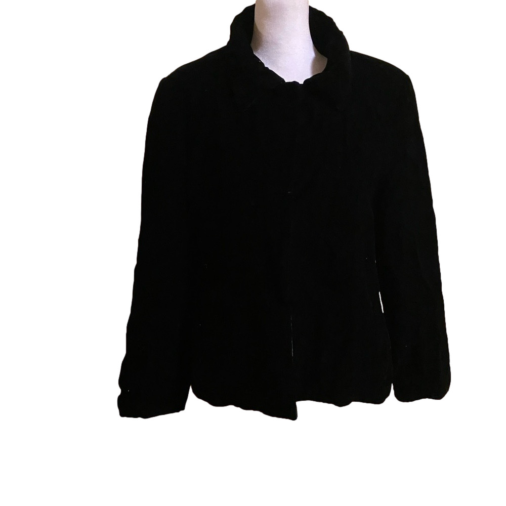 Black Velvet Teddy Jacket Women's Classic